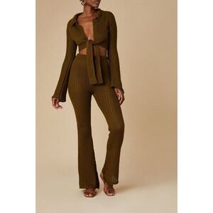 Savannah Morrow Halle Knit Pant in Forest Green NWT Size Small Cotton
